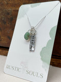 Fused Turquoise Charm Necklace
