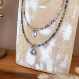 Moon Charm Beaded Necklaces