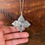 Dainty Blue Kyanite Floral Collar Necklace