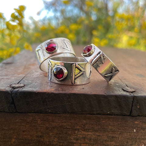 Garnet Rune Rings