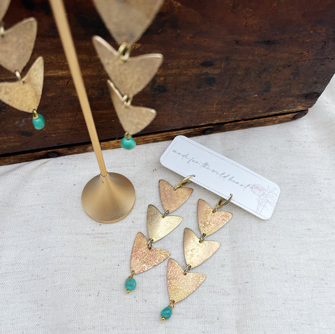 Recycled Patina Chevron Earrings