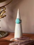 Carved Turquoise Wide Band Ring