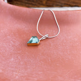 Point Aquamarine Charm Necklace