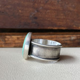 Carved Turquoise Wide Band Ring