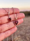 Diamond Garnet Charm Necklace