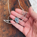 Blue Kyanite Crescent Collar Pendant