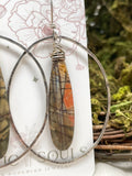 Stamped Jasper Hoops