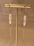 Gold Montana Agate Stick Earrings