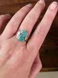 Triple Moon Goddess Turquoise Ring