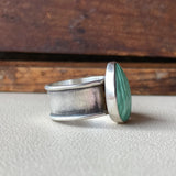 Carved Turquoise Wide Band Ring