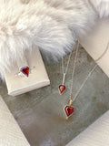 Diamond Garnet Charm Necklace