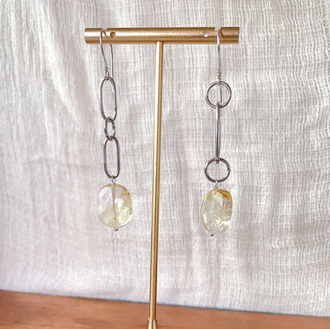 Citrine Chunk Earrings