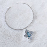 Blue Kyanite Floral Collar Necklace