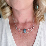 Blue Kyanite Crescent Collar Pendant