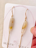 Gold Montana Agate Stick Earrings