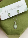 Dainty Pear Kyanite Studs and Necklace