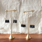 Black Onyx Hoop Earrings