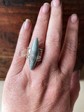 Triple Moon Goddess Aztec Lapis Ring