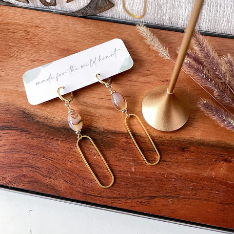 Montana Agate Paperclip Earrings