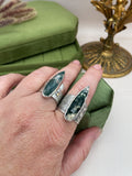 Moss Agate Goddess Rings