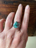 Triple Moon Goddess Turquoise Ring