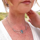 Blue Kyanite Crescent Collar Pendant