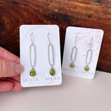 Paperclip Peridot Sterling Dangles