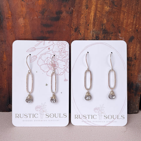 Paperclip Rutilated Quartz Dangles