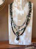 Moss Agate Mini Beaded Necklace