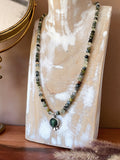 Moss Agate Beaded Necklace