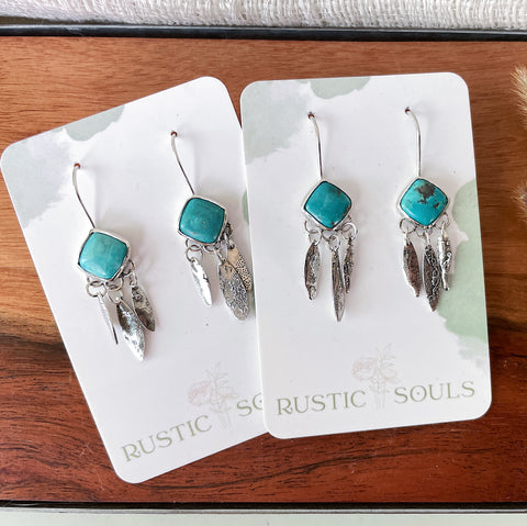 Turquoise Paddle Earrings