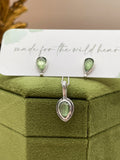 Dainty Pear Kyanite Studs and Necklace