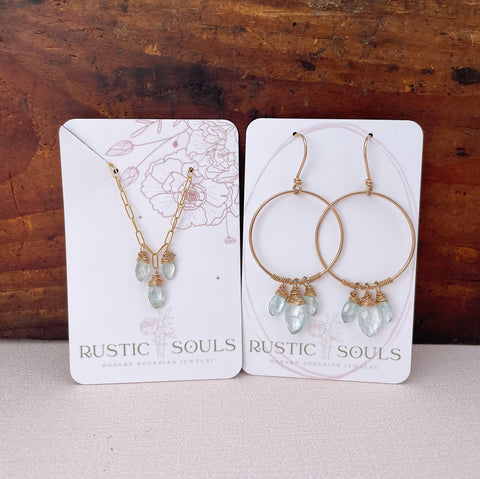 Aquamarine Necklace & Earrings