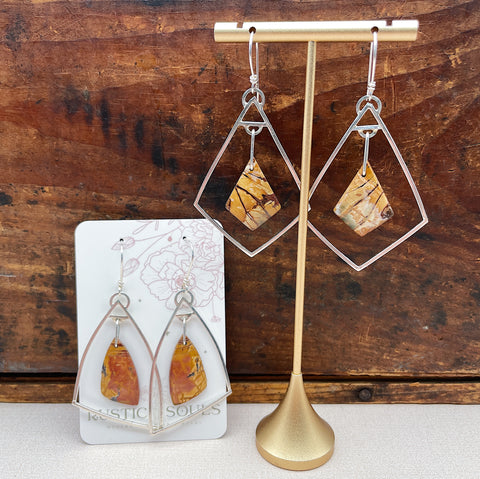 Geometric Jasper Hoop Earrings
