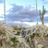 Blue Kyanite Crescent Collar Pendant