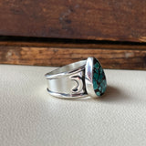 Triple Moon Goddess Turquoise Ring