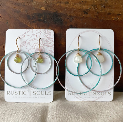 Patina Crescent Hoop Earrings
