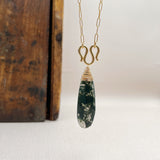 Moss Agate Snake Necklace