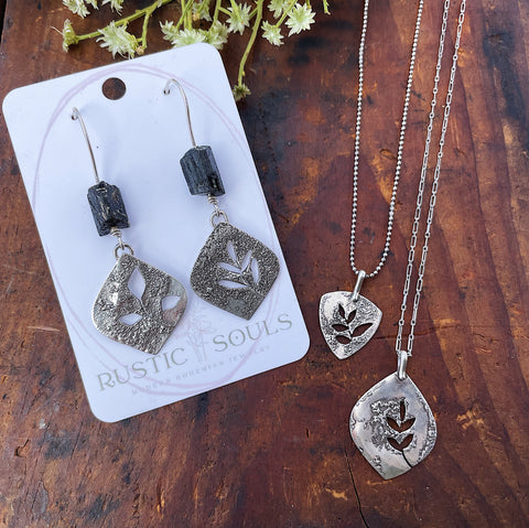 Immortalized Petal Earrings & Necklace