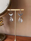 Rutilated Quartz Crescent Earrings
