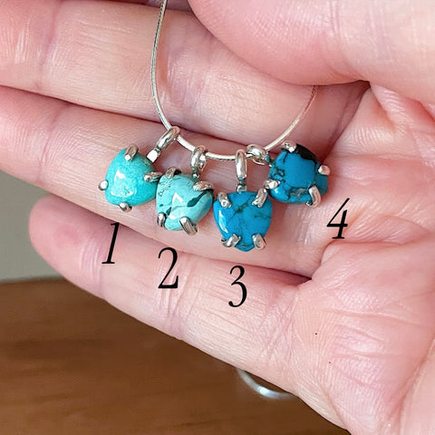 Dainty Trillion Turquoise Charms