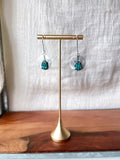 Carved Turquoise Dot Earrings