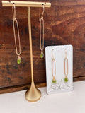 Paperclip Peridot Gold Dangles