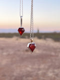 Diamond Garnet Charm Necklace