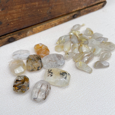 Destash Dendritic & Rutilated Quartz Beads