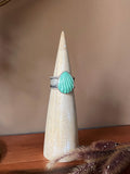 Carved Turquoise Wide Band Ring