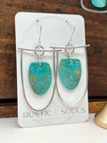 Geometric Turquoise Hoops