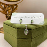 Dainty Pear Kyanite Studs and Necklace