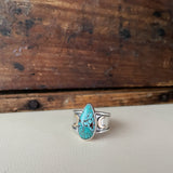 Triple Moon Goddess Turquoise Ring