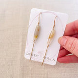 Gold Montana Agate Stick Earrings